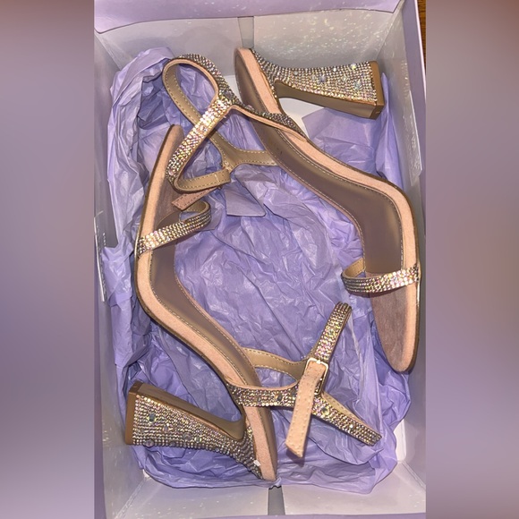 Madden Girl Blush Colored Rhinestone Heels - Picture 13 of 13